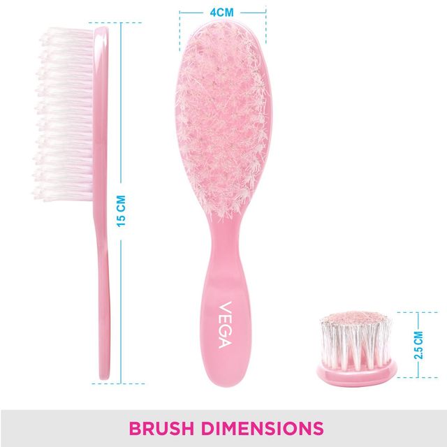 VEGA Baby Hair Brush and Comb Set with Natural Bristles for Baby Hair Grooming||9959