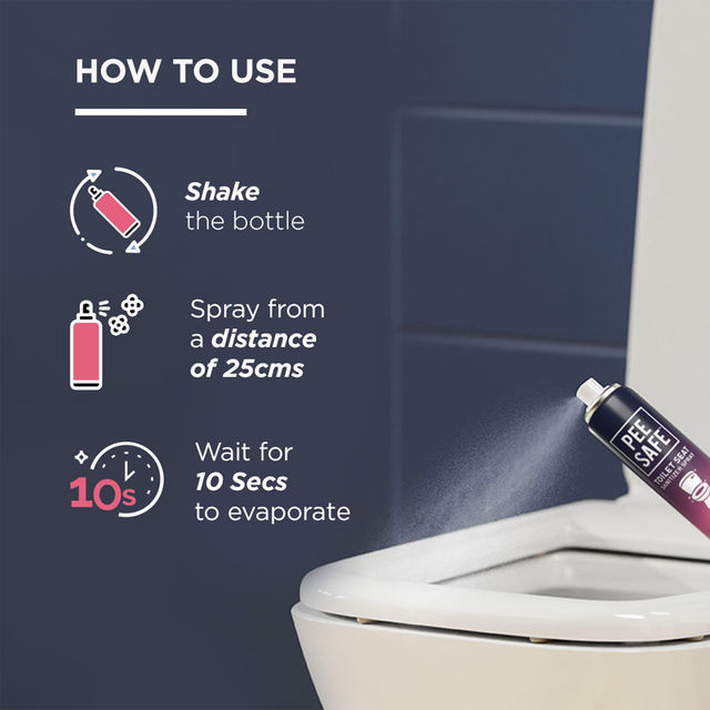 Pee Safe Toilet Seat Sanitizer Spray Floral