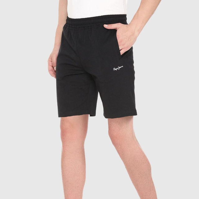 Pepe Jeans Men's Shorts Cotton Regular Fit Mid Rise Waist | Black - M