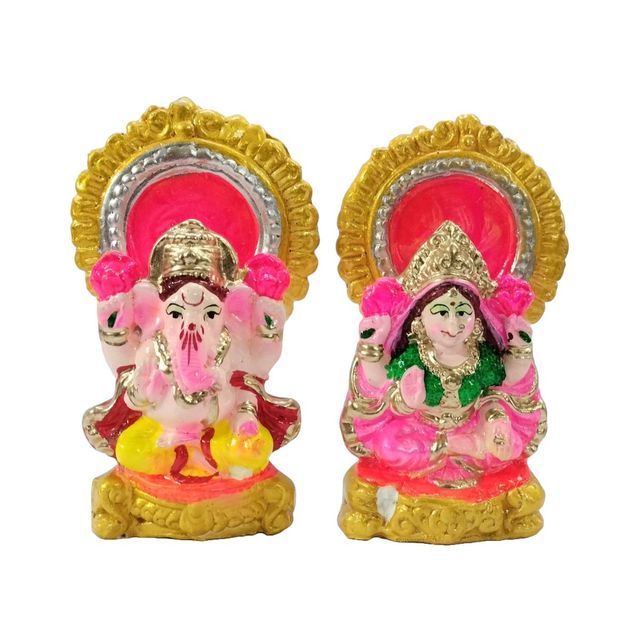 Colour Laxmi Ganesh Set 5 Inch Design 1