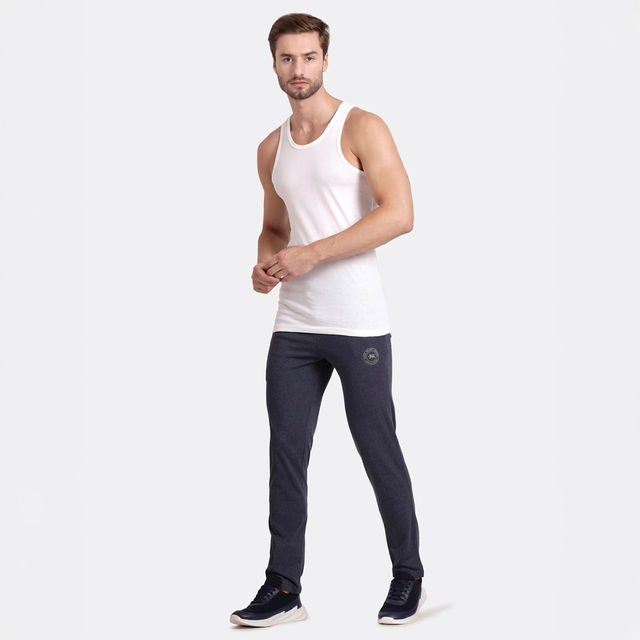 Pepe Jeans Men's Track Pant Cotton Rich Solid Mid-Rise Stretch Fabric Ultra Soft Absorbent | Black - L