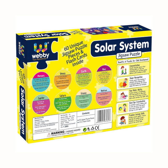 Webby Solar System Jigsaw Puzzle -Multicolour