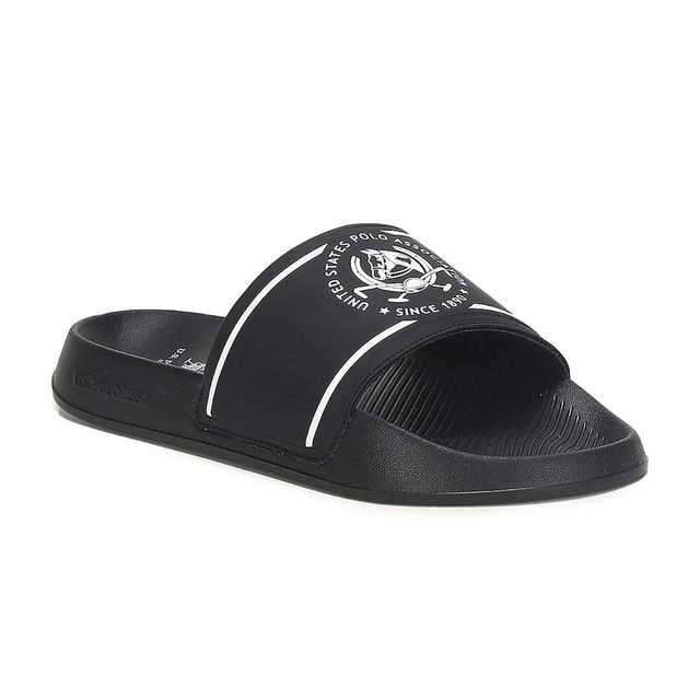 U.S. Polo Assn. Men's Men's Men Brand Print Zane 5.0 Slides Black | UK 9
