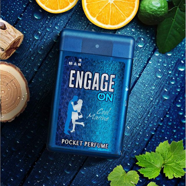 Engage ON Cool Marine Pocket Perfume For Men, Citrus & Fresh Fragrance