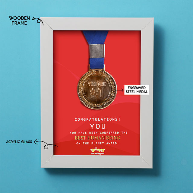Oye Happy Best Human | Medal Frame for Mother's Day