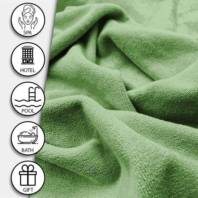 Sassoon Microfiber Large Bath Towel | Green | 70 x 145 cm