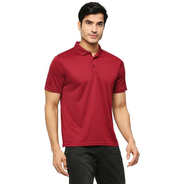 Playr Men's Adult Training Method Polo 100% Polyester for All Season | Maroon | L