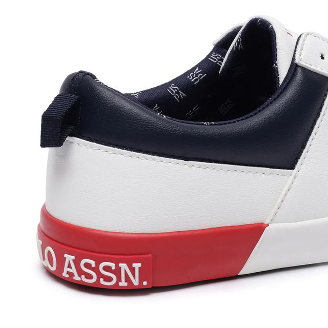 U.S. Polo Assn. Men's Men's Men Panelled Colour Block Clanal Sneakers Off white - UK 8