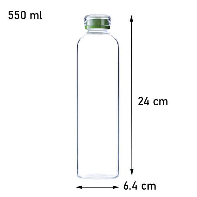 BAY6 Premium Imported Borosilicate Glass Bottle -550 ml