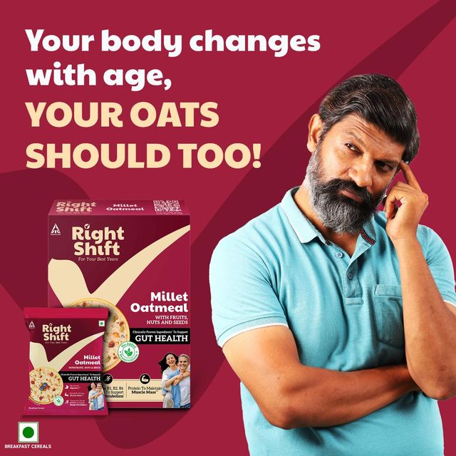 ITC Right Shift Millet Oatmeal | High Protein & Fibre, No preservative | Sweetened with Jaggery