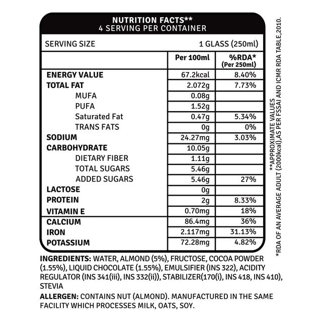 Raw Pressery Almond Milk Cacao - Lactose Free 1 l Combo