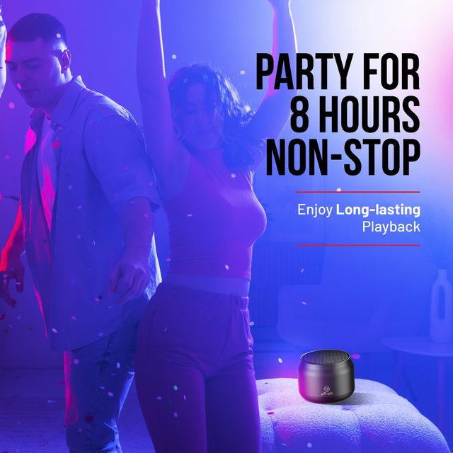 pTron Fusion Hook v2 6W Bluetooth Speaker | 8H Playtime | 2.04" Neo Driver For Pristine Sound - Black
