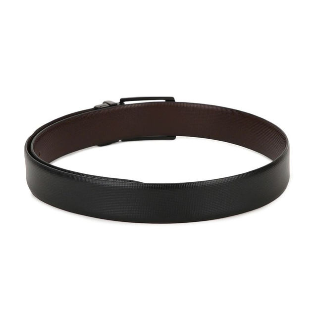 Teakwood Men's Solid Leather Belt | Black and Brown - 34 Inches