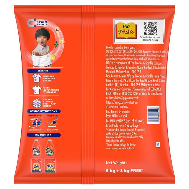 Tide Plus Lemon & Mint Detergent Powder