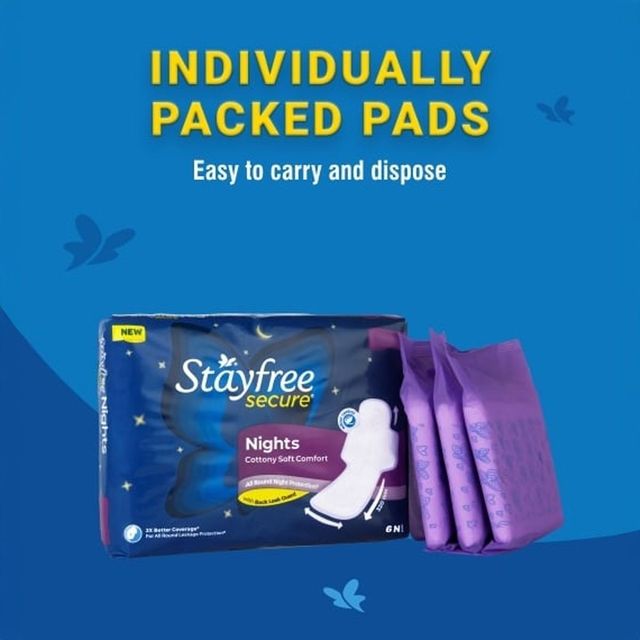 Stayfree Secure Nights Sanitary Pads - XXL 6 pc Combo