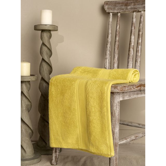 DDECOR  Ecofriendly 70% Bamboo 30% Cotton Super Soft  650 GSM Solid Sustainable Bath Towel - Yellow
