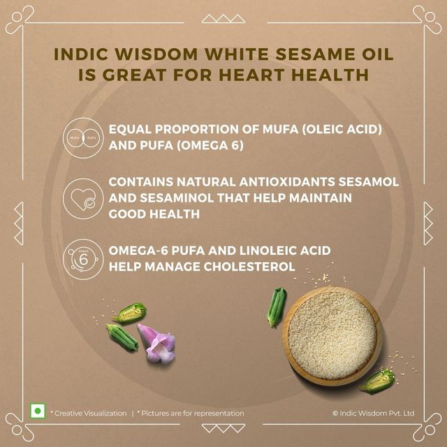 Indic Wisdom Wood Pressed White Sesame Oil | Bottle