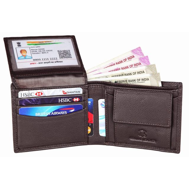 Wildhorn Men's Solid Leather Wallet and Belt Combo | Brown - Free Size