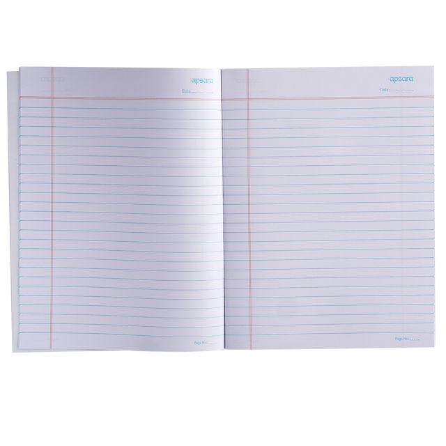 Apsara Kingsize Single Line Notebook | 24 Cm x 18 Cm Approx | Pages - 171 | Assorted