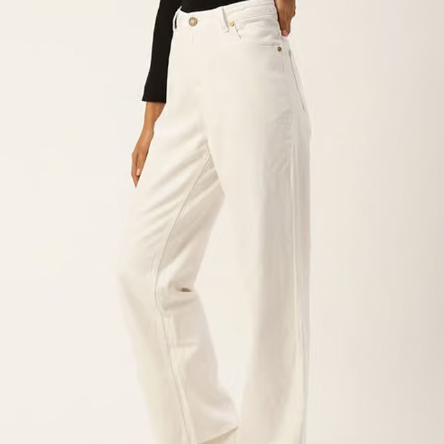 Bene Kleed Women's Straight Denim Trousers | White - 30