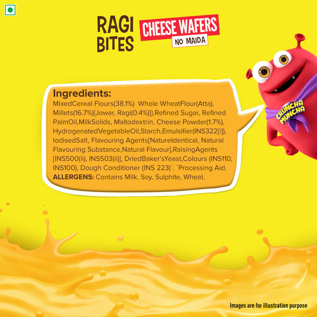 Tata Soulfull Ragi Bites Cheese Wafers, No Maida, Wholesome Snack for Kids & Adults