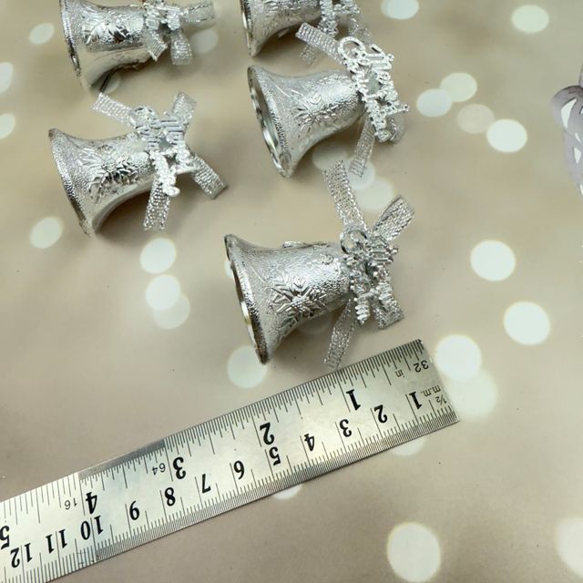 Gullak 3.5 cm 6 pcs Rose Bell In Card Silver