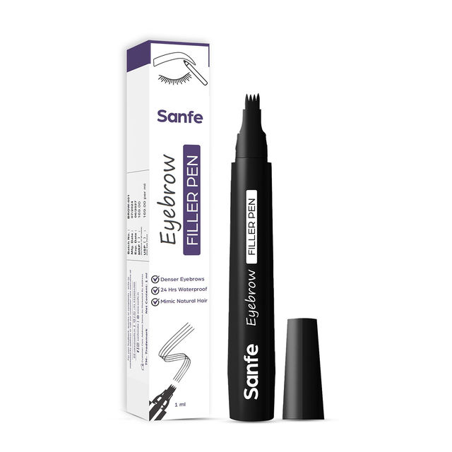 Sanfe Eyebrow Filler Pen Enhancer, Waterproof, Long-Lasting Finish For Denser Eyebrows - Black