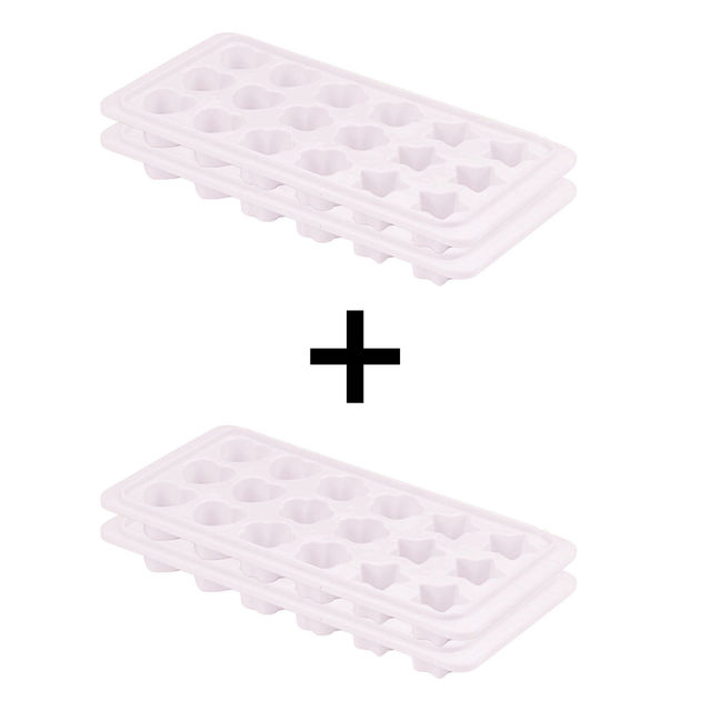 Multi Shape Ice Cube Tray (Set Of 2) 1 pc X 2 Combo