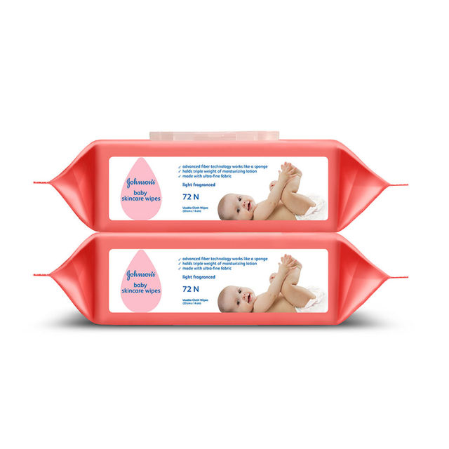 Johnson's Baby Skincare Wipes For Kids | 0 - 3 years Twin pack (72 pcs)