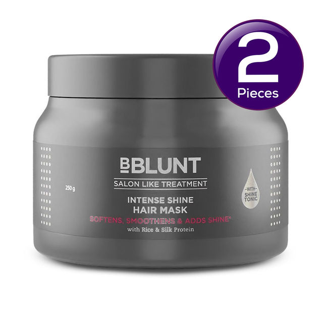 Bblunt Intense Shine Hair Mask With Rice & Silk Protein For Softer SmoOTHER & Shinier Hair 250 g X 2 Combo