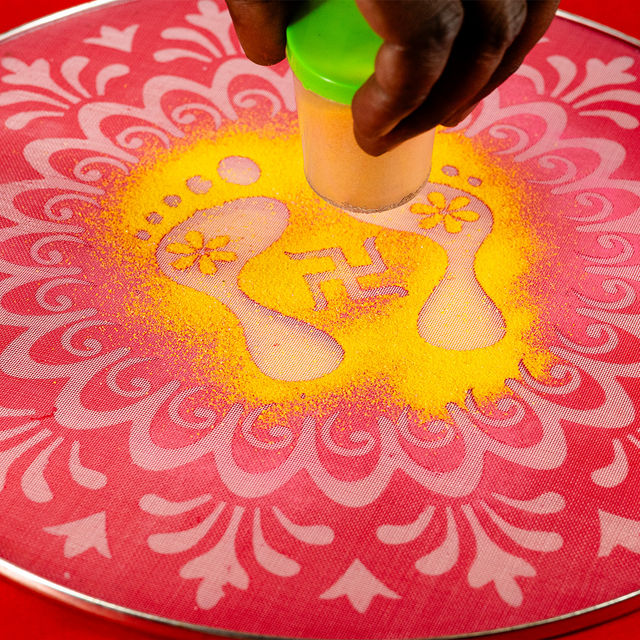 Gullak Festive Rangoli Jali Stencil 12 inch | Pack Of 2 Assorted