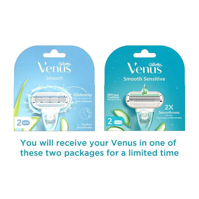 Gillette Venus Hair Removal Razor Blades/Refills/Cartridges for Women - (Aloe Vera Glidestrip)