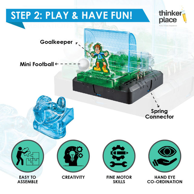 ThinkerPlace Nerf Soccer Fever DIY Kit | Build & Learn Motor Skills with Soccer Game (Age 8+)