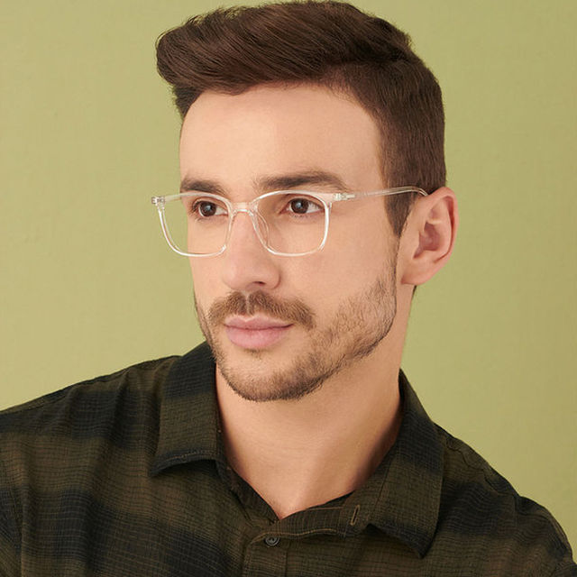 Lenskart Blu Unisex Solid Plastic Computer Glasses | Crystal Transparent - M