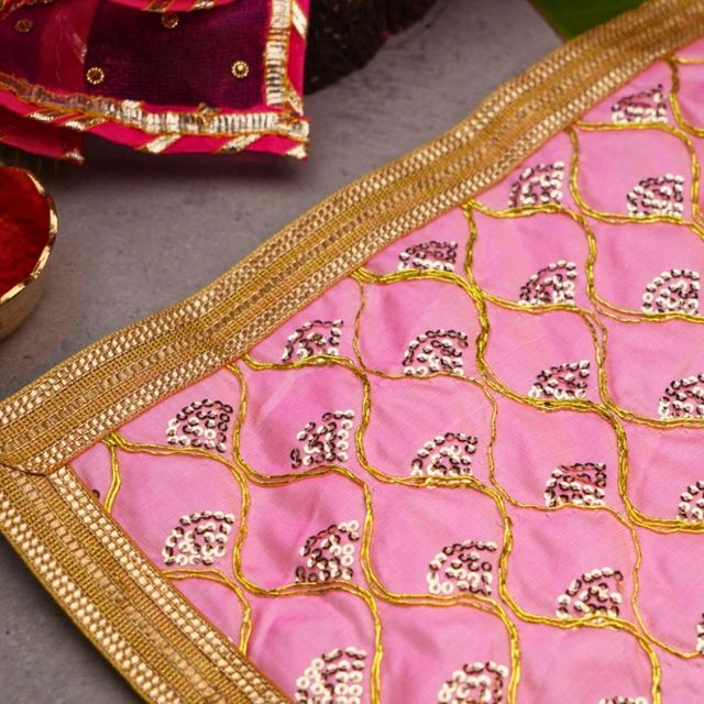 Servdharm Mata ki Chunri - Light Pink | One Size