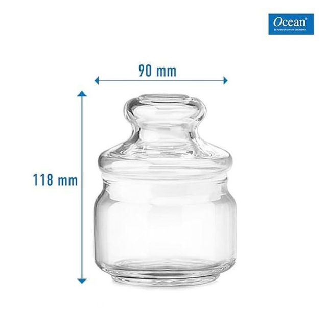 Ocean Pop Glass Jar Set With Glass Lid (325Ml, 2Pcs)