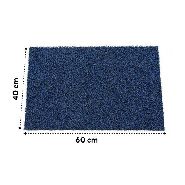 Kuber Industries PVC Door Mat 24"x16" Rectangular | Durable & Non-Slip | Blue | Pack of 1