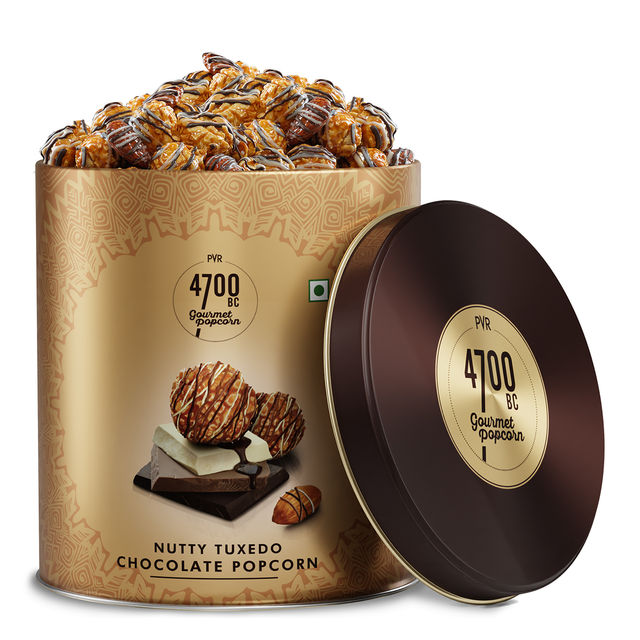 4700BC Nutty Tuxedo Chocolate Popcorn Tin