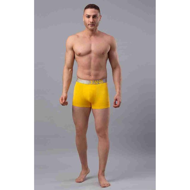 Underjeans By Spykar Men's Solid Trunk | Yellow - S