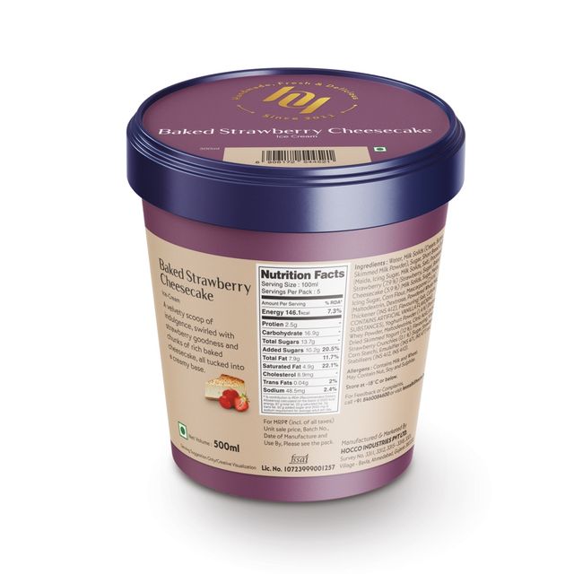 Huber & Holly Baked Strawberry Cheesecake Ice Cream Tub