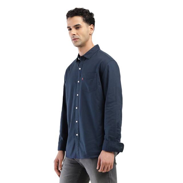 Levi's Men's 100% BCI Cotton Oxford Shirt | Navy Blue - S