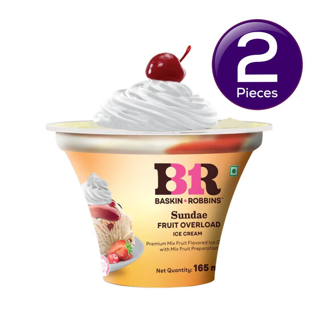 Baskin Robbins Fruit Overload Sundae Ice Cream Cup 165 ml Combo