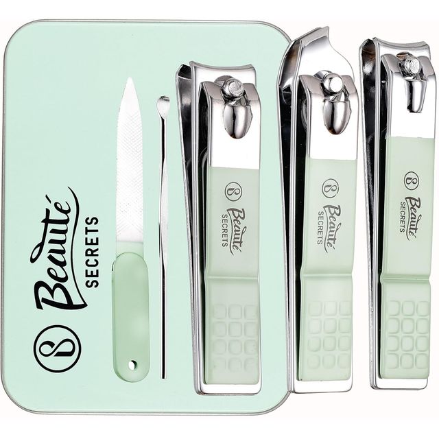 Beaute Secrets Nail Clippers with Metal Gift Tin Box for Men and Women