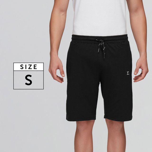 XYXX Men's Solid Cotton Shorts | Black - S
