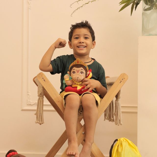 Panda's Box Mantra Chanting Baby Hanuman | Small - 20 cm