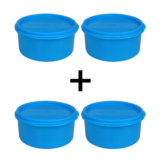 Princeware Store Fresh Round Container Set of 2 Pieces 650 ml Each- Blue 1 pc X 2 Combo