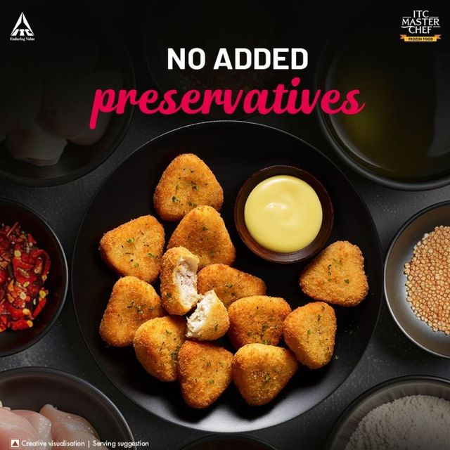 ITC Master Chef Crunchy Chicken Nuggets | Source of Protein | No Added Preservatives | 55 pieces