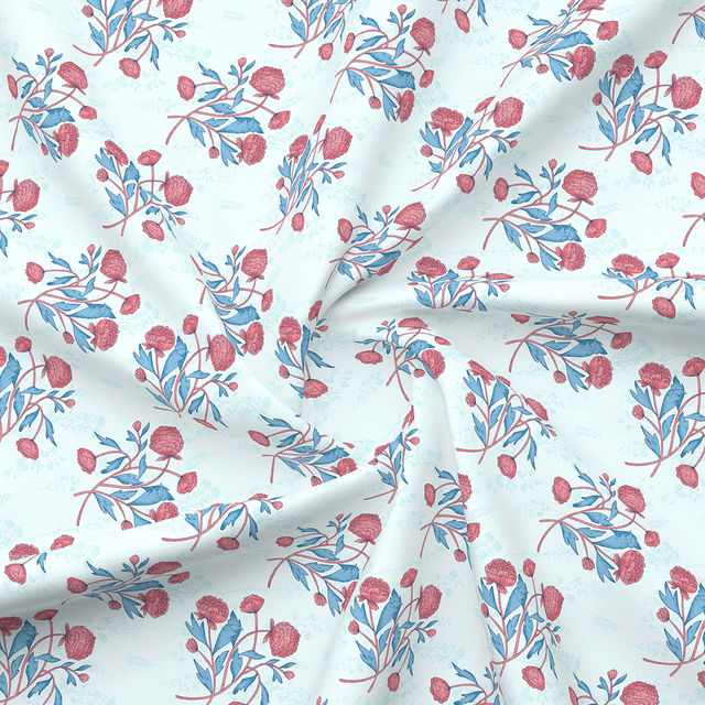 Layers Marigold 100% Cotton 144 TC Blue King Bedsheet with 2 Pillow Covers