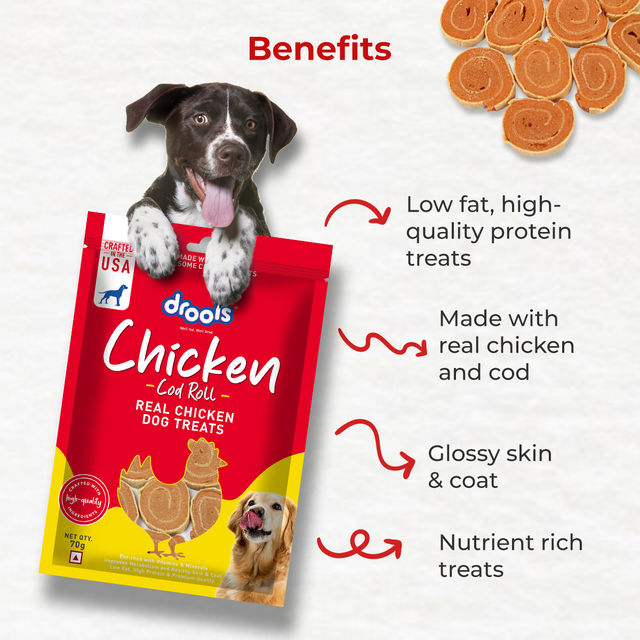 Drools Chicken Cod Roll Dog Treats | Best For Training & Bonding | For Puppy & Adult
