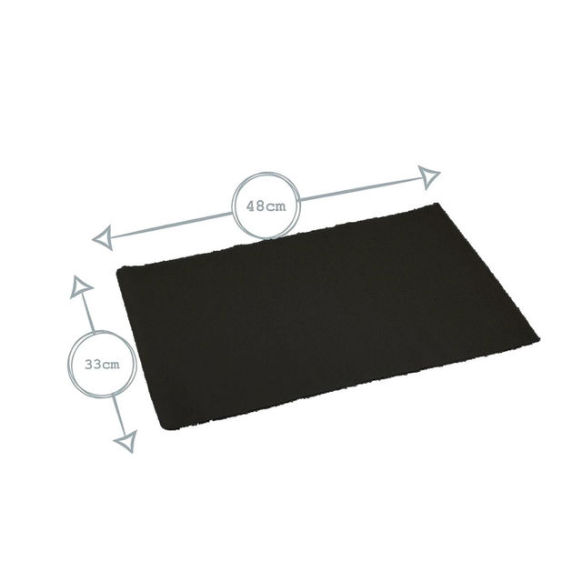 Lushomes Table Mat - Black | Ribbed | 13 x 19 inch